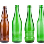 glass bottles in a row