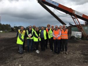 Crown Procurement Team out at site inspecting the final destination of the recycled product before being sold in the compost market.