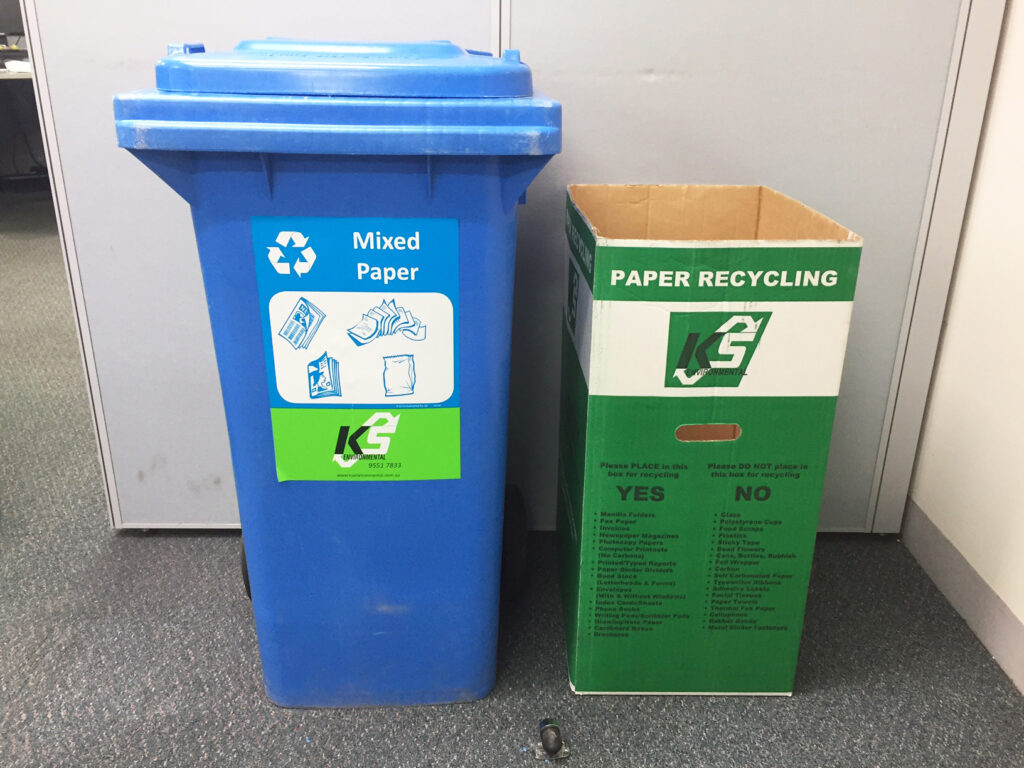 sustainable office clean up - bins