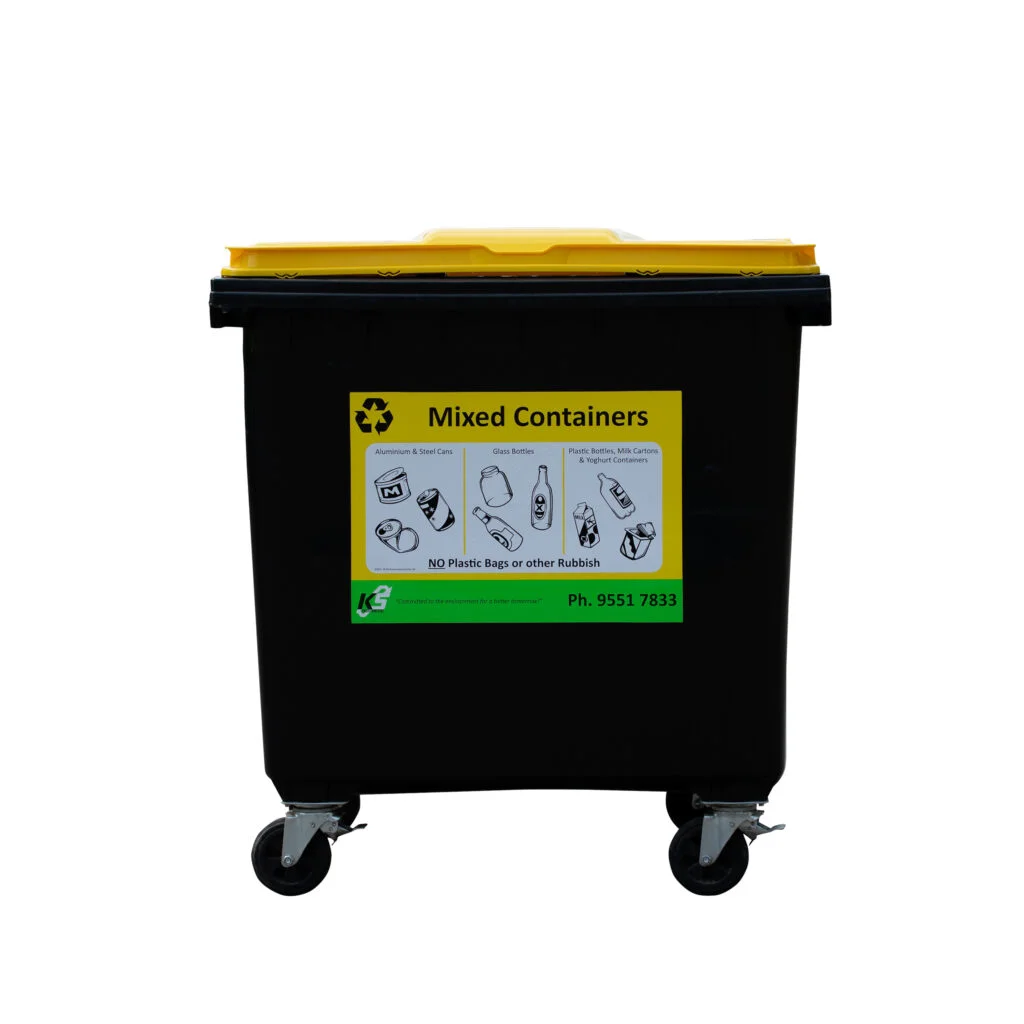 660 and 1000 litre mixed recycling bins